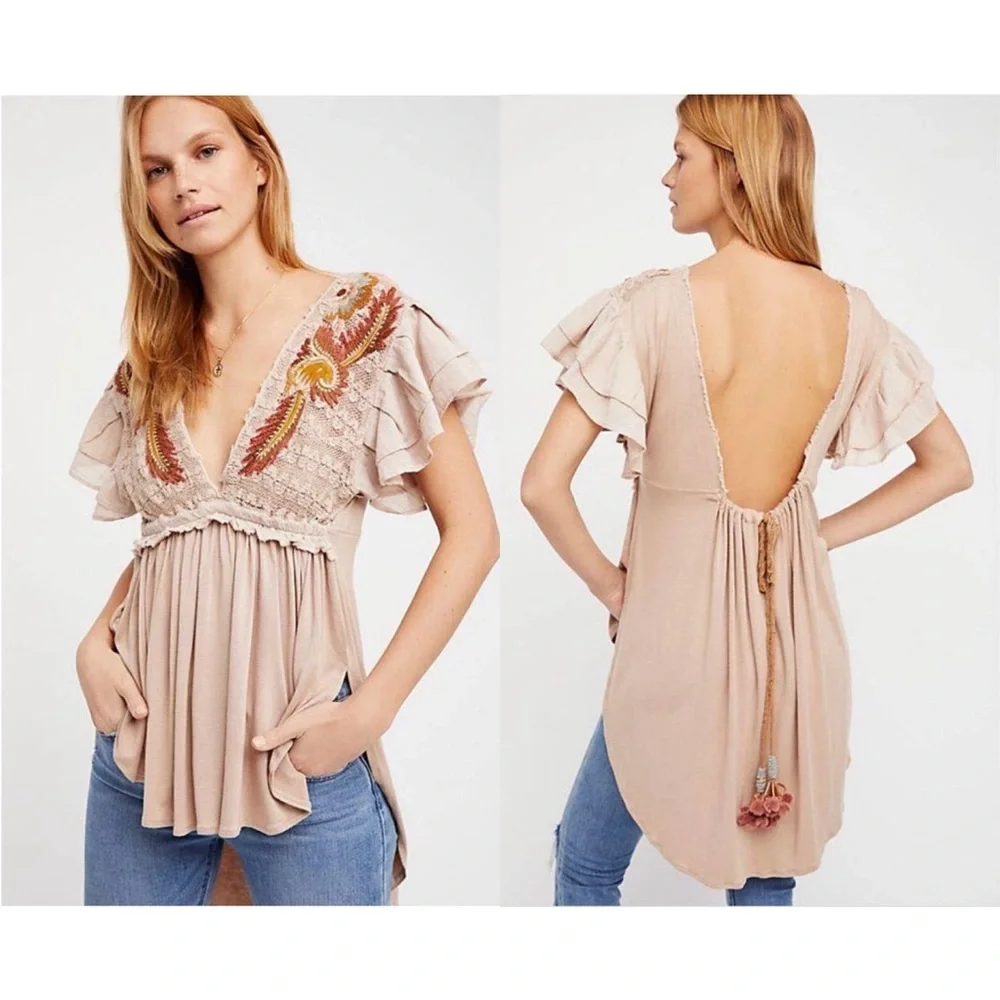 Free People Embroidered Fiesta Nueva Tunic Top - Picture 2 of 11